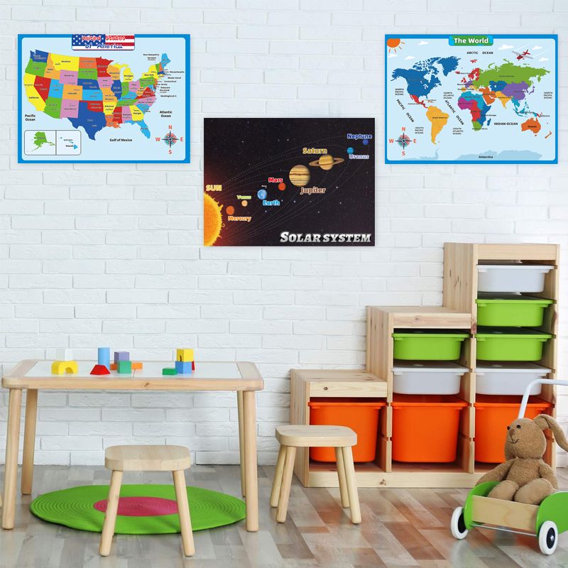 Geography Learning Poster Wall Map for Kids