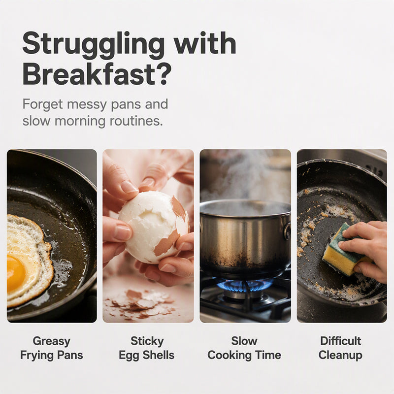 🥳2026 HOT SALE🥳💞50K+ SOLD! 🥗🎁 50% OFF! Microwave Egg Poacher——Dual‑cavity, non‑stick & easy clean. Healthier than frying – stock up & save! 🏠✅
