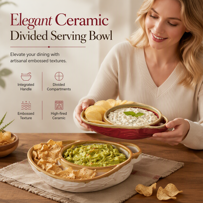 🥳2026 HOT SALE🥳💞50K+ SOLD! Retro Ceramic Divided Baking Dish with Single Handle