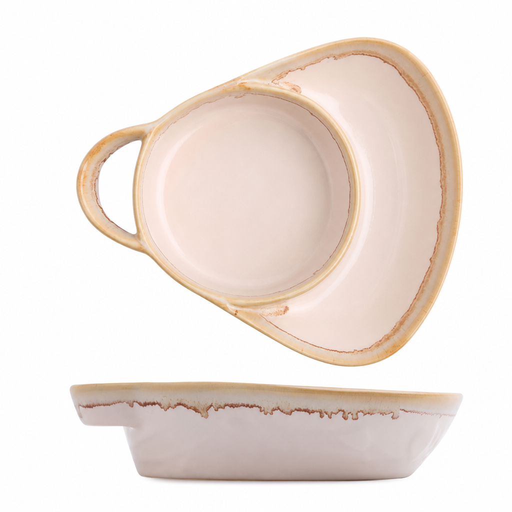 🥳2026 HOT SALE🥳💞50K+ SOLD! Retro Ceramic Divided Baking Dish with Single Handle