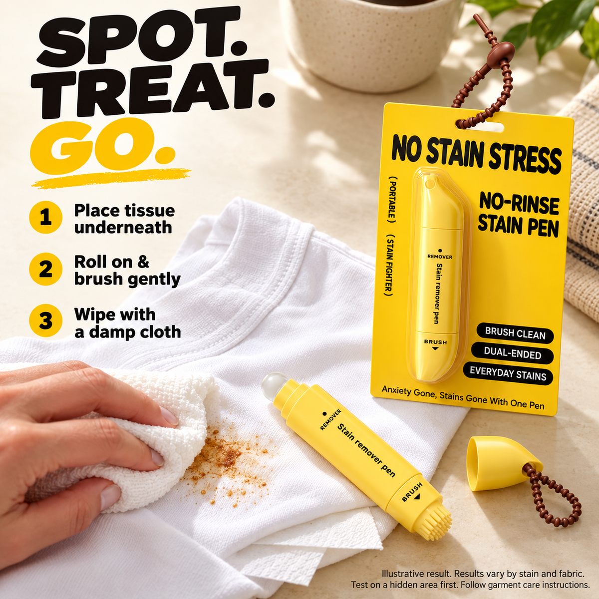 🥳2026 HOT SALE🥳💞50K+ SOLD! 🚗🧽 50% OFF!Portable Dual-Head Stain Remover Pen