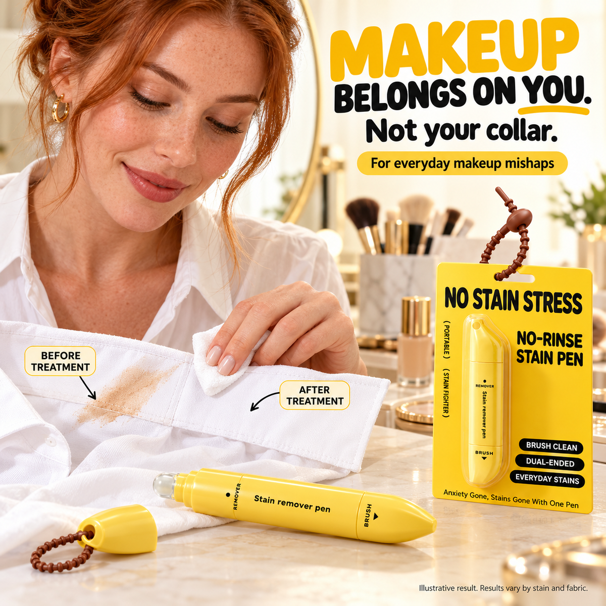 🥳2026 HOT SALE🥳💞50K+ SOLD! 🚗🧽 50% OFF!Portable Dual-Head Stain Remover Pen