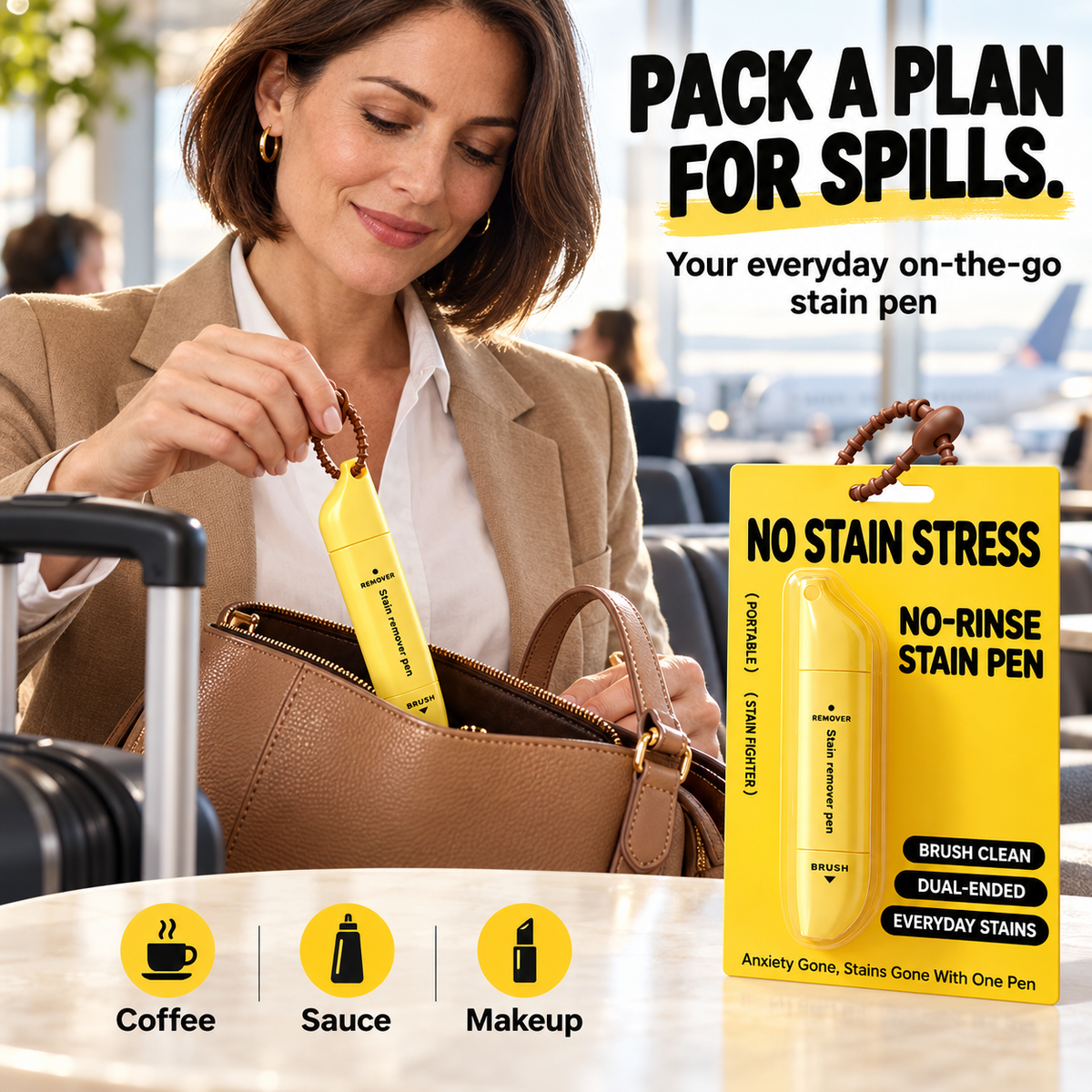 🥳2026 HOT SALE🥳💞50K+ SOLD! 🚗🧽 50% OFF!Portable Dual-Head Stain Remover Pen